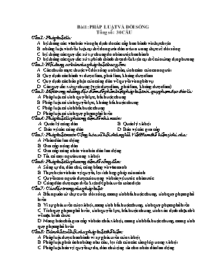 400 Câu trắc nghiệm Giáo dục công dân 12 theo từng bài học (Có đáp án)